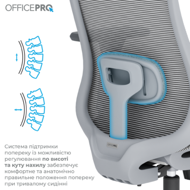 Крісло офісне OfficePro Wave OC670-G-G-G