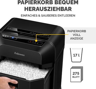 Fellowes AutoMax 90M: Шредер для документів, автоматичний, 90 листів, P4, тихий, 17 л