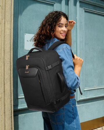 Чорний жіночий рюкзак OVEVOOK для подорожей та ділових поїздок, 40л, водонепроникний, з органайзером для взуття