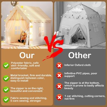 Дитяче намет-ліжко з ліхтариками та прапорцями, ігровий намет для дітей, намет-халапа для малюків, намет принцеси з вікнами, халапа для хлопчиків та дівчаток, хакі (47 * 40 * 51)