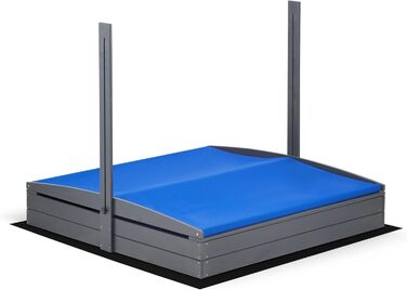 Преміум дерев'яний пісочниця з дахом UV100+, 120x120 см, з відеоінструкцією, захисне полотно 150x150 см