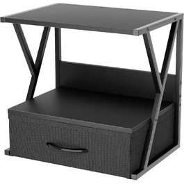 Підставка для принтера з ящиком, стіл-організатор, чорний. Підходить для офісу, дому, школи, копіювальних машин та сканерів