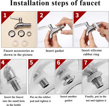 Скляний диспенсер для напоїв Evanda з нержавіючим сталевим краном, 4л, для приготування холодного чаю, лимонаду та соків