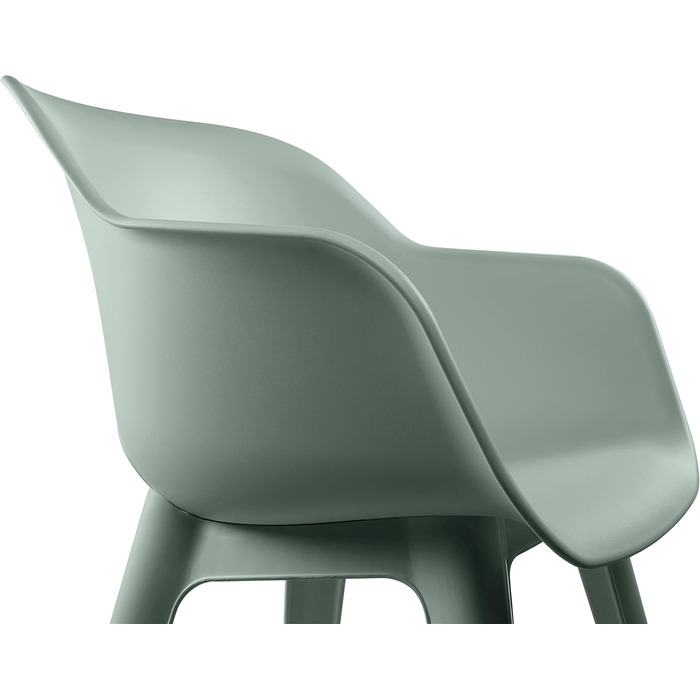 Садове крісло Allibert Akola 2 шт., пластик, 56.7×55.8×80.1 см, шаленське крісло-купол для саду, тераси, їдальні, вінтажне зелене