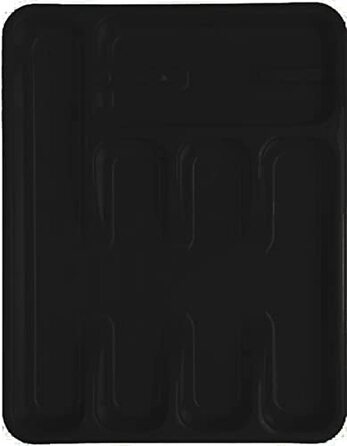 Підставка для столових приборів ECO з 5 відділеннями, Пластикова, 35 x 28 см, (чорного кольору)