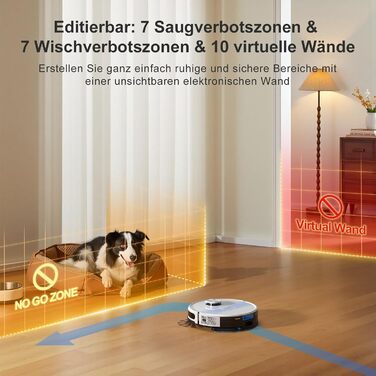 Робот-пилосос Lubluelu 3-в-1 з функцією миття, 4500Pa, лазерна навігація, 5 карт, 55dB, для твердих підлог, килимів та шерсті тварин (SL60D)