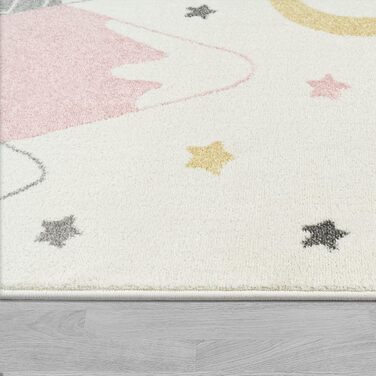 Дитяча кімната Дитячий килимок Ігровий килимок Хлопчик Дівчатка Короткий ворс Сучасні гори Зірки Хмари Рожевий, Розмір (133 см квадратний)