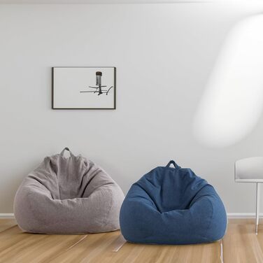 ОГОЛОШЕННЯ. CON Beanbag з ЕКО наповнювачем, пуф, крісло Relax, подушка для сидіння, подушка для підлоги, крісло-мішок (80x90x50 185 л, темно-синій)