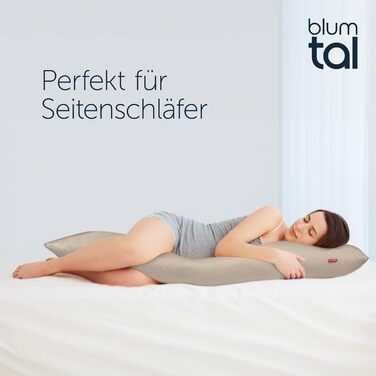 Подушка для сну на боці Blumtal з чохлом, 40 x 145 см, сертифікат Oeko-TEX, регульована наповнювачем, ортопедична подушка для дорослих