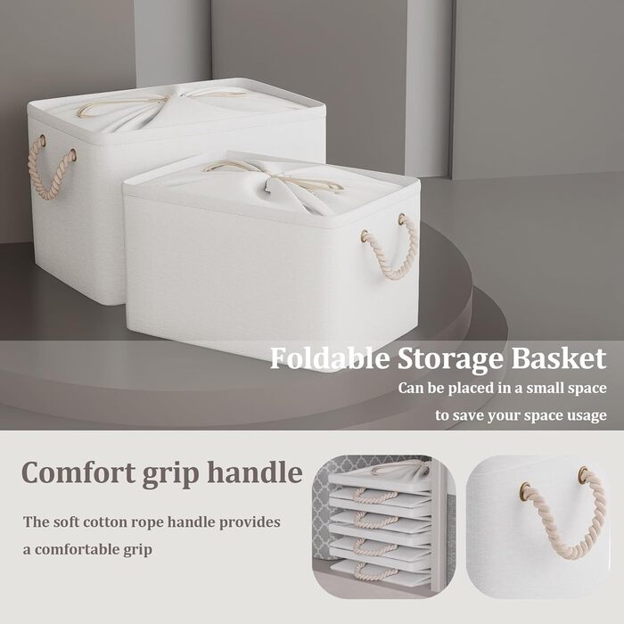 OUTBROS Коробки для зберігання (3 шт.) 33x23x20 см, тканинні, з шнурком та ручкою, складні