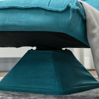 Крісло-релакс, крісло для читання, поворотне, з оксамитовою текстурою, розміри 62 x 70 x 95 см, блакитне