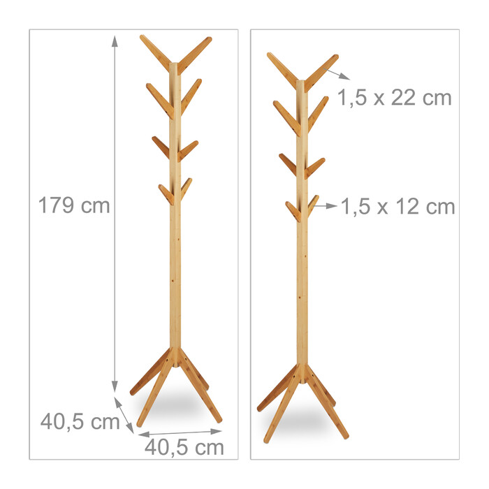 Вішалка для одягу Relaxdays з бамбука