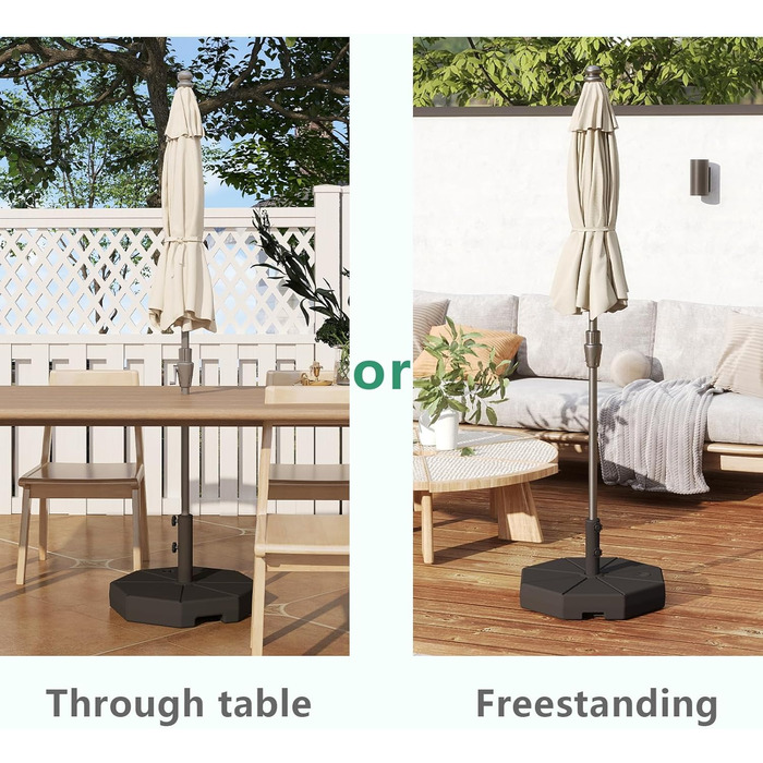 Обтяжувач для парасольки Helios&Hestia Robuster, 50,8 кг, чорний, пластиковий, для вулиці, тераси, ринку