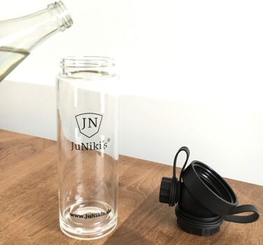 Набір Скляна пляшка для води JuNiki 550 мл/18 унцій футляр сірий Пляшка для пиття з боросилікатного скла також для вугільної кислоти