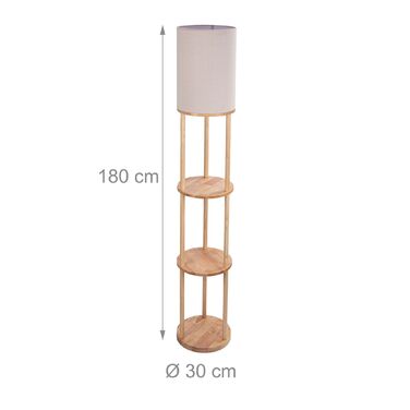 Лампа для читання з трьома полицями та льняним абажуром