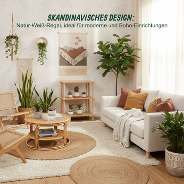 Стелаж Relaxdays з бамбука та МДФ, 3 полиці