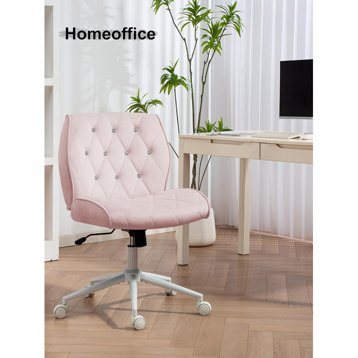 Крісло для дому та офісу Symino з регульованою висотою, функцією гойдання 12°, обшите штучною замшею, 360° обертання, ергономічне, до 150 кг, велике, рожеве