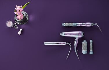 Стайлер для об'єму та локонів, 1100 Вт, 3 термощітки, керамічне покриття з олією рожевого лотоса, захист від перегріву, підходить для будь-якої довжини волосся, троянда/срібло (модель 2017 року HS 5620), 6220