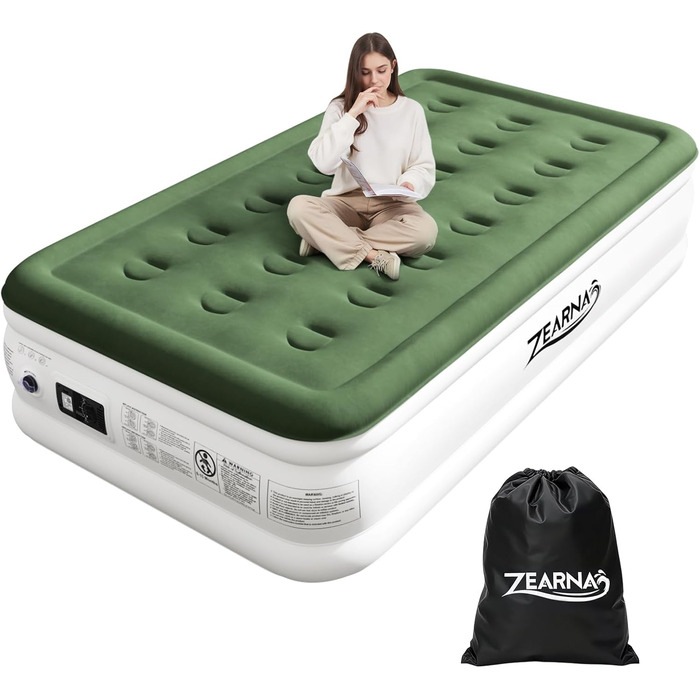 Надувний матрац Zearna для 2 осіб з електричним насосом, 203x152x46 см