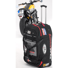 Мотоциклетна сумка Мотоциклетна сумка/чохол/сумка Дорожня сумка 01 Спонсор, чудовий вигляд, надійна підставка, кишені для рук, міцний, функція візка, внутрішня кишеня в кришці, чорний, 120 літрів