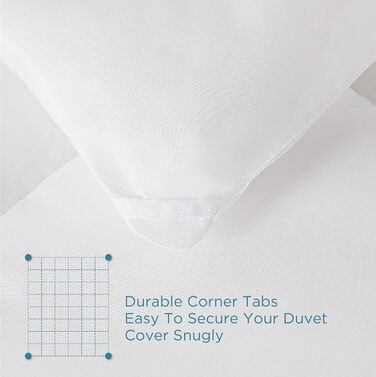 Ковдра BEDSURE 135x200 см - чотирисезонна, стегане покриття, сертифікат Oeko-Tex, білий колір, для алергіків, 300 GSM