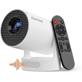 Міні проектор Alwtniet 4K з Wi-Fi 6, Bluetooth 5.4, 5W динаміком, автоматичною корекцією трапецеїдальних спотворень, поворотним на 180°, портативний для дому та вулиці (Android 11)