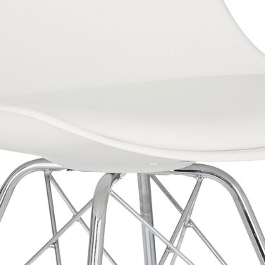 AC Design Furniture Emanuel: 2 стільці для обідньої зони, PU/Метал, 48,5x85,5x54 см, Білий/Хром