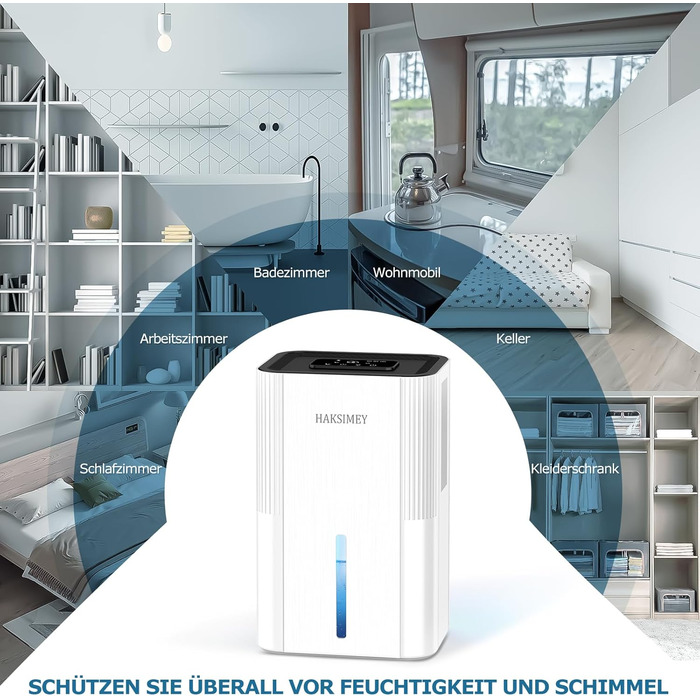 Електричний осушувач повітря 2800 мл з функцією відтавання та таймером, тихий осушувач для дому, підходить для підвалу, ванної кімнати, з 7-кольоровим LED-підсвічуванням та нічним режимом