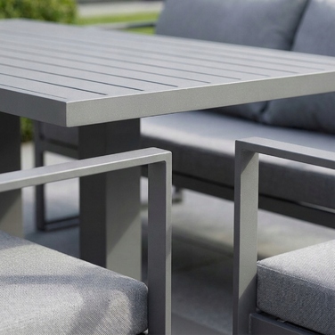 Комплект садових меблів зі сталі, сірий, 5 предметів