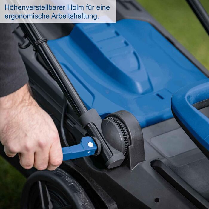 Акумуляторний газонокосарка Scheppach BC-MP380-X | Ширина косіння 38 см | для площі 450-500 м² | Об'єм кошика 45 л | Висота стрижки 25-75 мм | Brushless | 20V-IXES | 10 років гарантії | 2x4Ah акумулятор та швидка зарядка