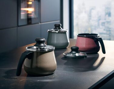 Каструля WMF Fusiontec Mineral Milchtopf з кришкою Gladeckel 12 см, для приготування молока, індукційна, з високотехнологічної кераміки, жароміцна, стійка до подряпин, колір: коричневий