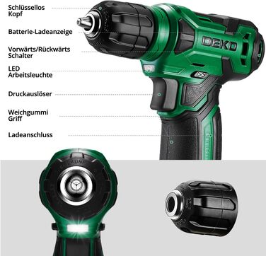 Набір інструментів DEKO 126 предметів в кейсі: професійний набір для дому, офісу та саду (зелений)