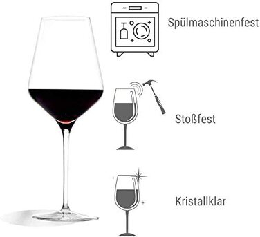 Штельцле Лаузіц-12-тонний скляний набір Quatrophil з 6 келихами для червоного вина і 6 келихами для білого вина 12-тонний набір, придатний для миття в посудомийній машині