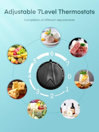 Міні-холодильник FOHERE 46L з відділенням для льоду | Компактний холодильник | Регулювання температури, енергозбереження, тиха робота | Холодильник для напоїв ідеально підходить для офісу, кемпінгу та геймінгу | Змінний бік відкривання дверцят | Чорний