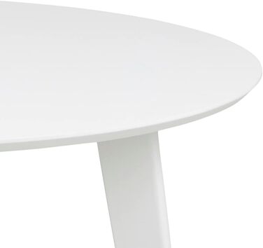 Стіл обідній Roxanne Runder від AC Design Furniture: круглий, Ø 105 см, висота 76 см, для 4 осіб, шпон, колір білий. Сучасний ретро стиль для кухні/їдальні