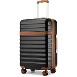 Чемодан-валіза KONO Mittelgroß (середній) з ABS+PC, 4 колеса, TSA-замок (чорний/коричневий, L, 65 см)
