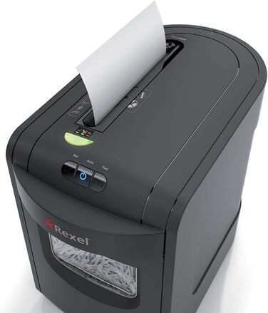 Шредер Rexel REM820 для документів, мікроріз, ручний привід, 23 л, чорний