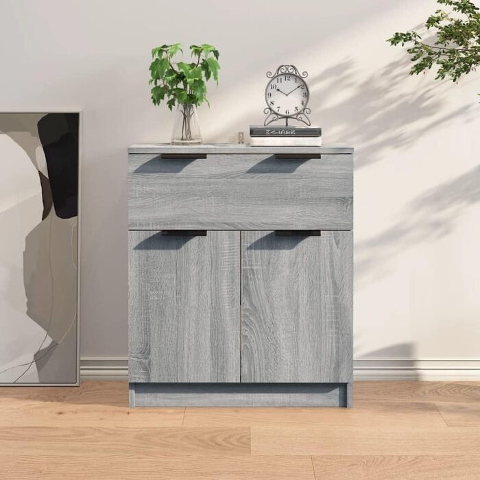 Комод Credenza Шафа 60x30x70см Інженерне дерево (Сіра Sonoma)