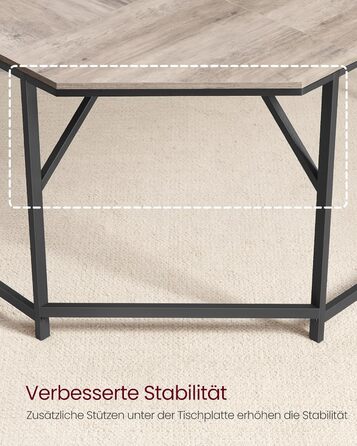 Письмовий стіл VASAGLE L-подібний, ігровий стіл, 149 x 149 x 76 см, кутовий письмовий стіл для навчання, домашній офіс, економія місця, легка збірка, чорне чорне чорнило чорне чорне LWD073B56 (сірий строкатий чорнильний чорнило)