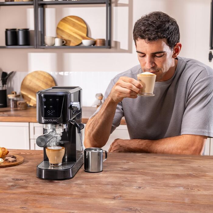 Еспресо-машина Cecotec Power 20 Bar з капучинатором, дисплеєм та підігрівом чашок | Modern