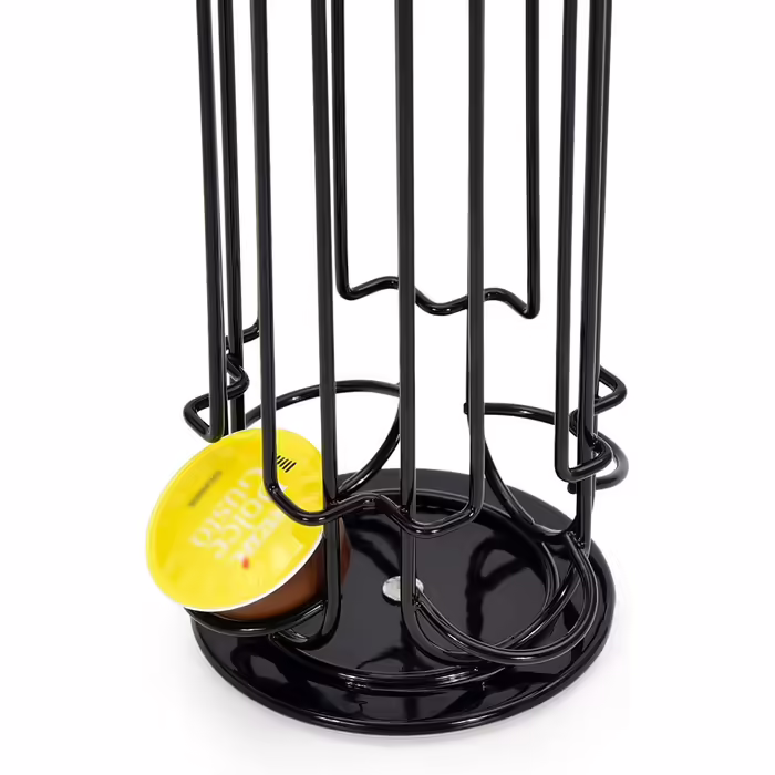 Обертова підставка для капсул SYSYLY на 32 капсули Dolce Gusto, чорна, із нековзною основою