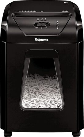 Fellowes знищувач паперу Powershred FS-12C: 12 листів, перехресний шредер, 19 л контейнер, для офісу та дому, знищення кредитних карт, білий