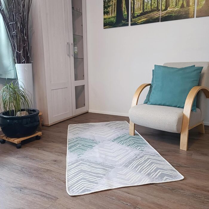 Квадратний сірий килимок з високим ворсом зі штучного хутра килимок для ліжка килимок для передпокою зі штучного хутра з довгим волоссям (дизайн 3, 80 х 150 см)
