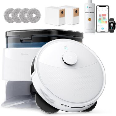 Робот-пилосос LEFANT M3 Gen2 з функцією миття, 12000Pa, автоматичне очищення, LiDAR, розпізнавання килима, керування через додаток Freemove 3.0 та голосове керування, 8 тижнів бездротової роботи