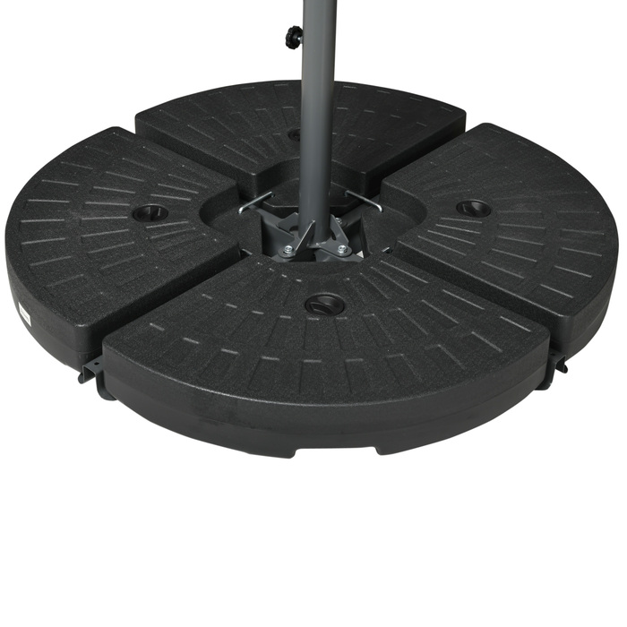 Намет-парасолька з москітною сіткою, з ручним механізмом, вентиляційним отвором, розміром 295 см x 295 см x 260 см, білий + чорний