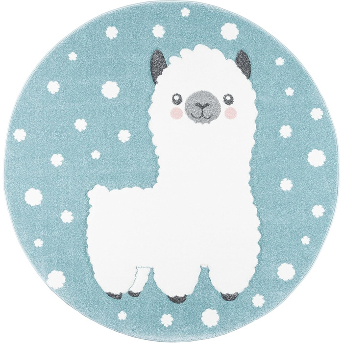 Килимок дитячий Pergamon Maui Kids Alpaca Pastel Blue Round, 3 розміри 160 см