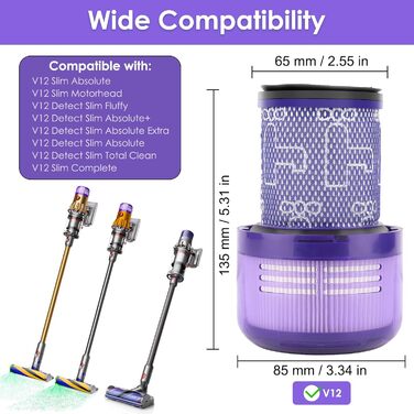 Замінні HEPA-фільтри для пилососів Dyson Gen 5 Detect (2 шт.)