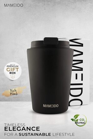 Термо-кружка для кави MAMEIDO 350 мл чорна
