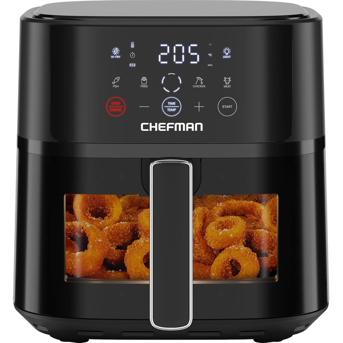 Фритюрниця без олії Chefman 5.7L з Hi-Fry технологією, сенсорне управління, антипригарне покриття, чорна