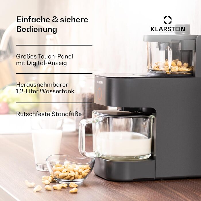 Klarstein Standміксер: потужний блендер з 1250 Вт, 30 000 об/хв, сенсорний дисплей, чорний